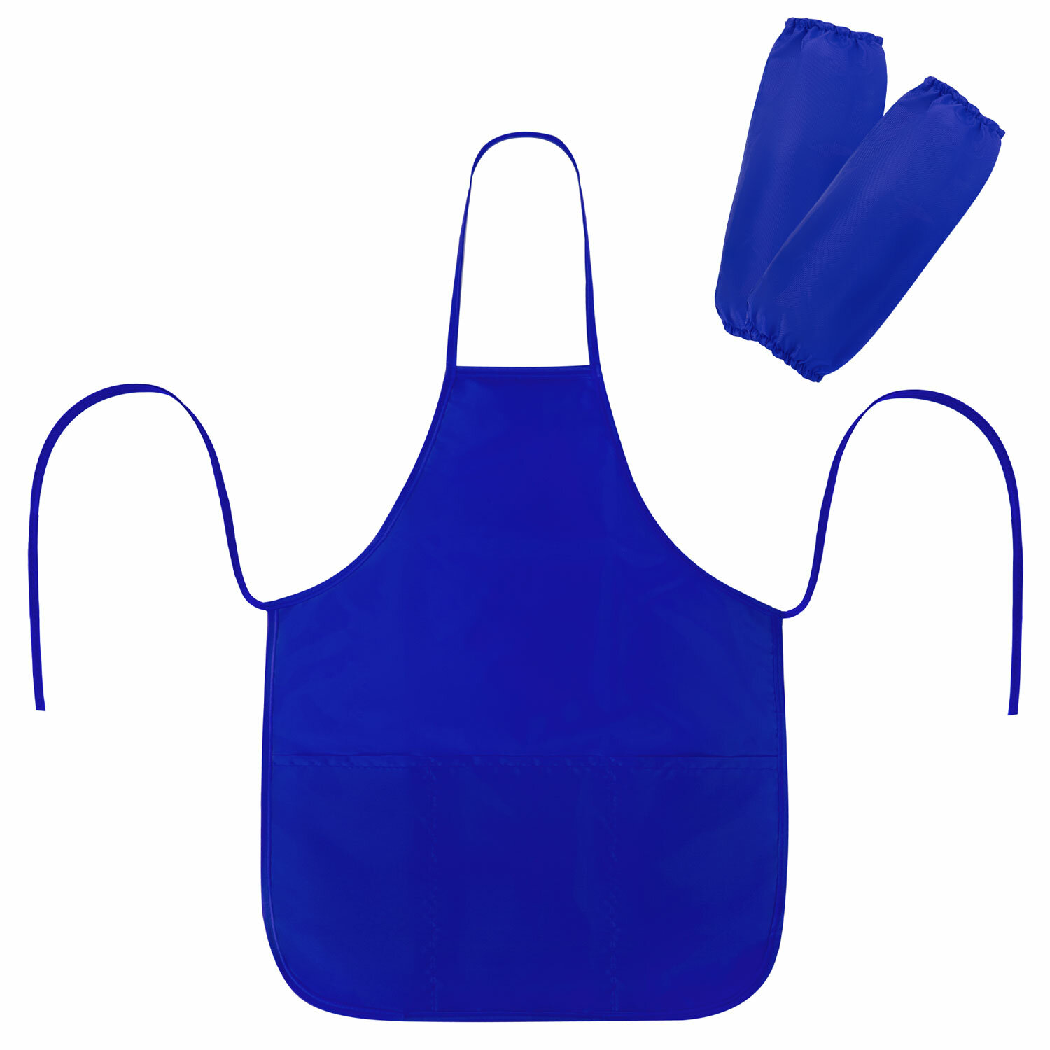 Накидка фартук с нарукавниками для труда ПИФАГОР, 3 кармана, уменьш. размер, 39х49 см, синий, 270920