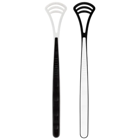 Скребок для языка двусторонний с зубчиками, КОМПЛЕКТ 2 шт., удобная ручка, пластик, LAIMA DENT, 609412 - МСК «Форвард»