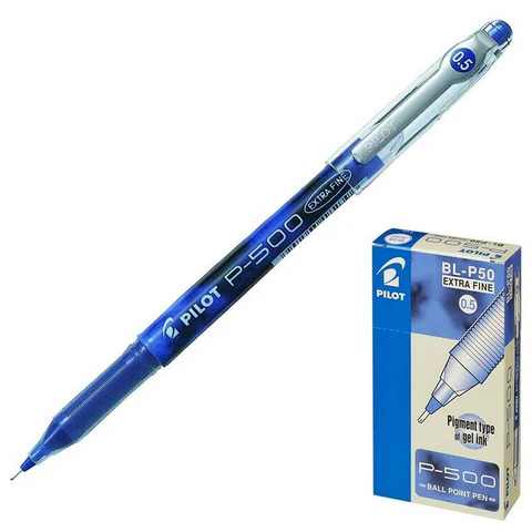 Ручка гелевая PILOT Р-500, СИНЯЯ, увеличенный объем чернил, игольчатый узел, линия 0,3 мм, BL-P50 L 144705 - МСК «Форвард»