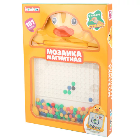 Мозаика магнитная развивающая для детей "Утенок", стилус, 101 магнит, 10 карточек, BAMBOX (БАМБОКС), 665888 - МСК «Форвард»