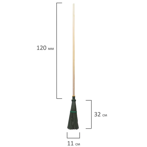 Метла синтетическая круглая 32х11 см, с черенком 120 см, еврорезьба, № 6, LAIMA EXPERT, 600386 - МСК «Форвард»