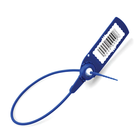 Пломбы пластиковые номерные АВАНГАРД, самофиксирующиеся, длина 220 мм, СИНИЕ, КОМПЛЕКТ 50шт  607439