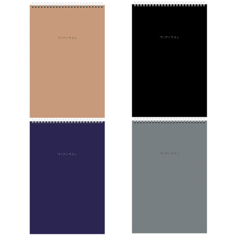 Блокнот БОЛЬШОЙ ФОРМАТ А4 198х297 мм, 80 л., гребень, подложка, клетка, BRAUBERG "Minimal Classic", 116424 - МСК «Форвард»