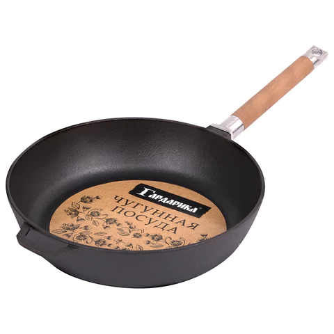 Сковорода сотейник чугунная 28 см со съемной ручкой (подходит для индукции), ГАРДАРИКА, 0328 700728