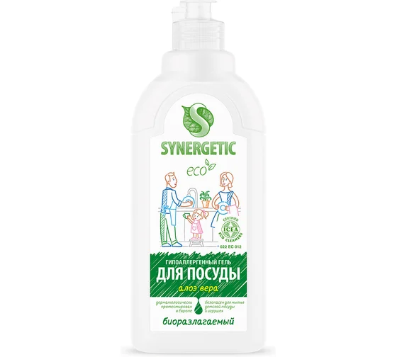 Средство для мытья посуды Synergetic Алоэ вера гель 0.5 л 1451011