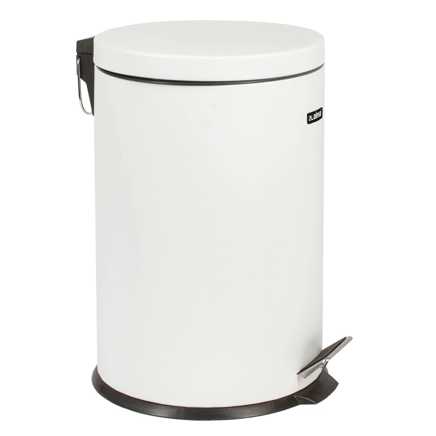 Ведро-контейнер для мусора (урна) с педалью LAIMA "Classic", 20 л, белое, глянцевое, металл, 604949