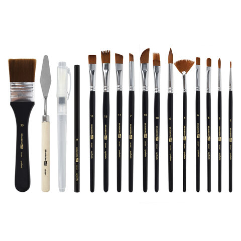 Кисти художественные набор 18 предметов (14 кистей и аксессуары), BRAUBERG ART DEBUT, 201047 - МСК «Форвард»