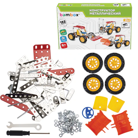 Конструктор металлический "Техника 3 в 1", с подвижными деталями, 122 элемента, BAMBOX (БАМБОКС), 666366 - МСК «Форвард»