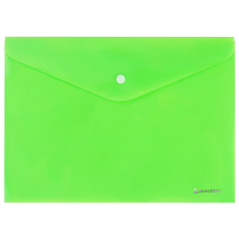 Папка-конверт с кнопкой А4, КОМПЛЕКТ 8 шт., яркие неоновые цвета ассорти, BRAUBERG "NEON", 272871 - МСК «Форвард»