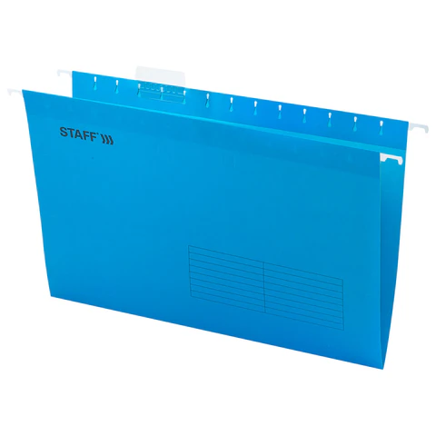 Подвесные папки А4/Foolscap (404х240 мм) до 80 л., КОМПЛЕКТ 10 шт., синие, картон, STAFF, 270933 - МСК «Форвард»