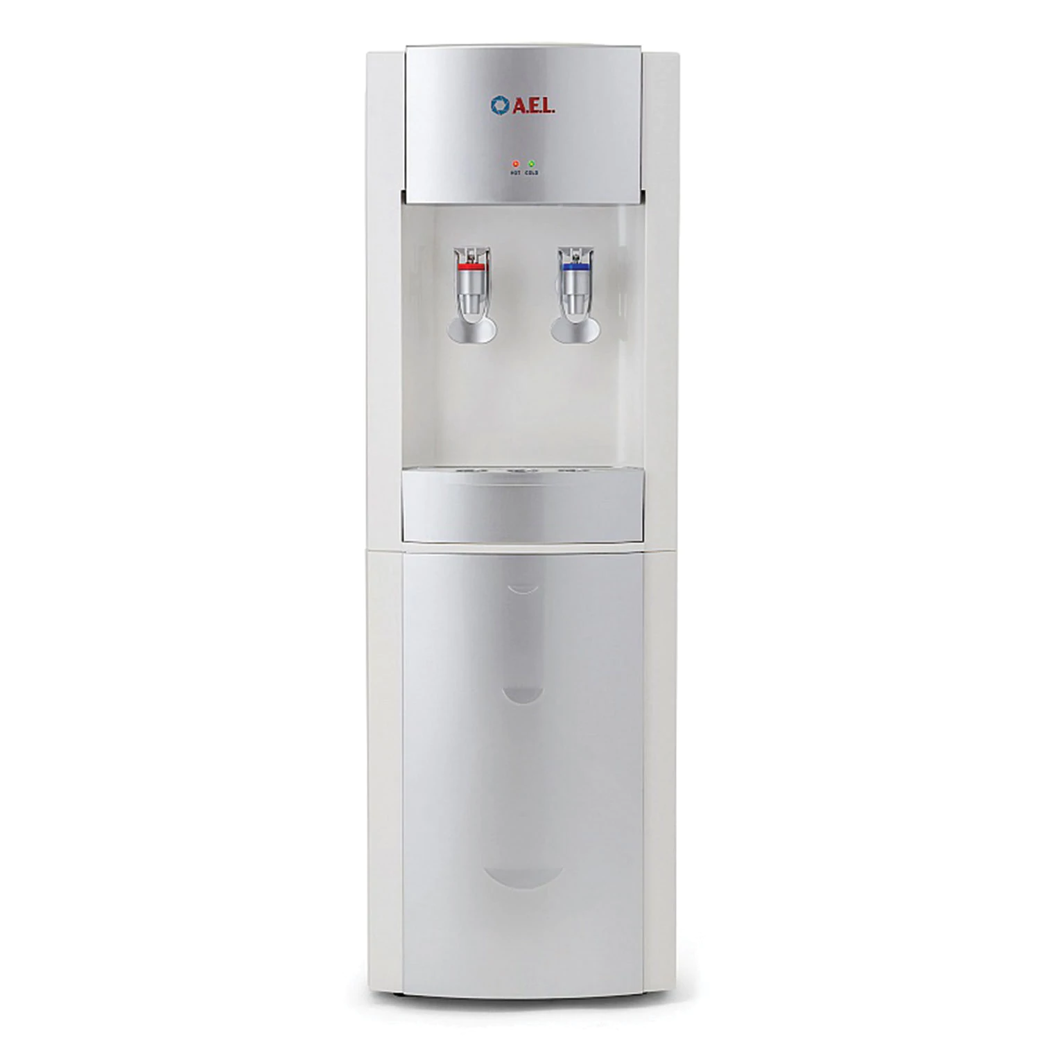 Кулер для воды AEL LD-AEL-28, напольный, НАГРЕВ/ОХЛАЖДЕНИЕ ЭЛЕКТРОННОЕ, 2 крана, белый/серебристый 0 454329 