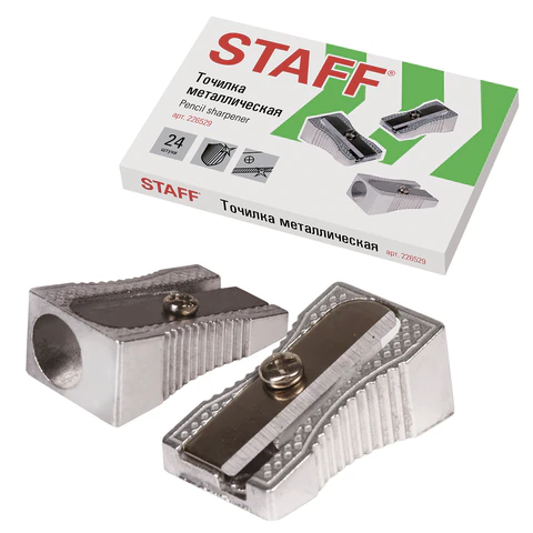 Точилка STAFF Basic PS-529, металлическая клиновидная, в картонной коробке, 226529