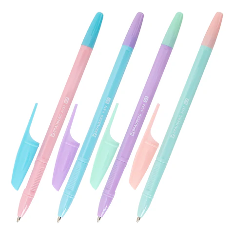 Ручки шариковые BRAUBERG "X-333 PASTEL MIX", НАБОР 8 ШТУК, СИНИЕ, узел 0,7 мм, линия письма 0,35 мм, 144535 - МСК «Форвард»