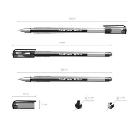 Ручки гелевые для ЕГЭ и ОГЭ ERICH KRAUSE G-Tone Stick Original, 0,5 мм, ЧЕРНЫЕ, набор 2 штуки, 39516 144566 - МСК «Форвард»