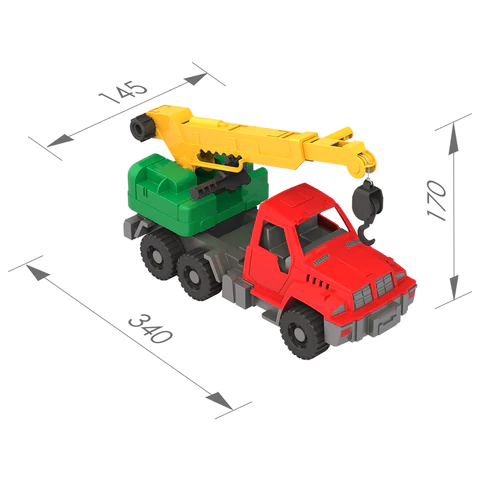 Машина игрушечная КРАН "Строитель", пластиковая, 34x14,5x17 см, НОРДПЛАСТ, 148 666484 - МСК «Форвард»