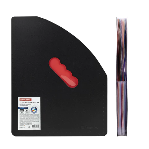 Лоток-органайзер вертикальный для бумаг и документов, 13 отделений, BRAUBERG DOCS, А4 черный, 271153 - МСК «Форвард»