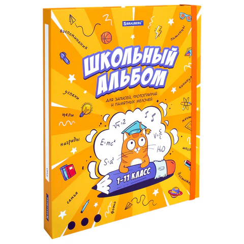 Папка-портфолио школьника, А4, ШКОЛЬНЫЙ АЛЬБОМ, 10 вкладышей, магнитный клапан 7БЦ, BRAUBERG, 115242 - МСК «Форвард»