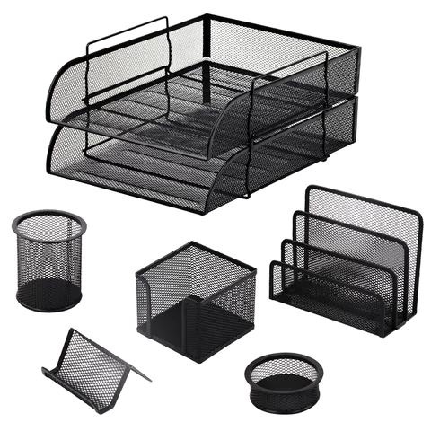 Настольный набор из металла BRAUBERG "Germanium", 7 предметов, черный, 231962 - МСК «Форвард»