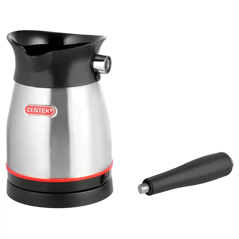 Турка электрическая CENTEK CT-1080, 0,5 л, 480 Вт, механическое управление, с крышкой, стальная, CT-1080 SS 457625 - МСК «Форвард»