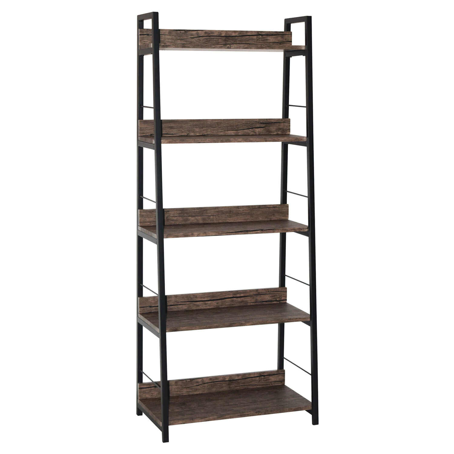 Стеллаж на металлокаркасе BRABIX LOFT SH-003 (ш600*г350*в1500мм), 5 полок, цвет морёный дуб, 641234