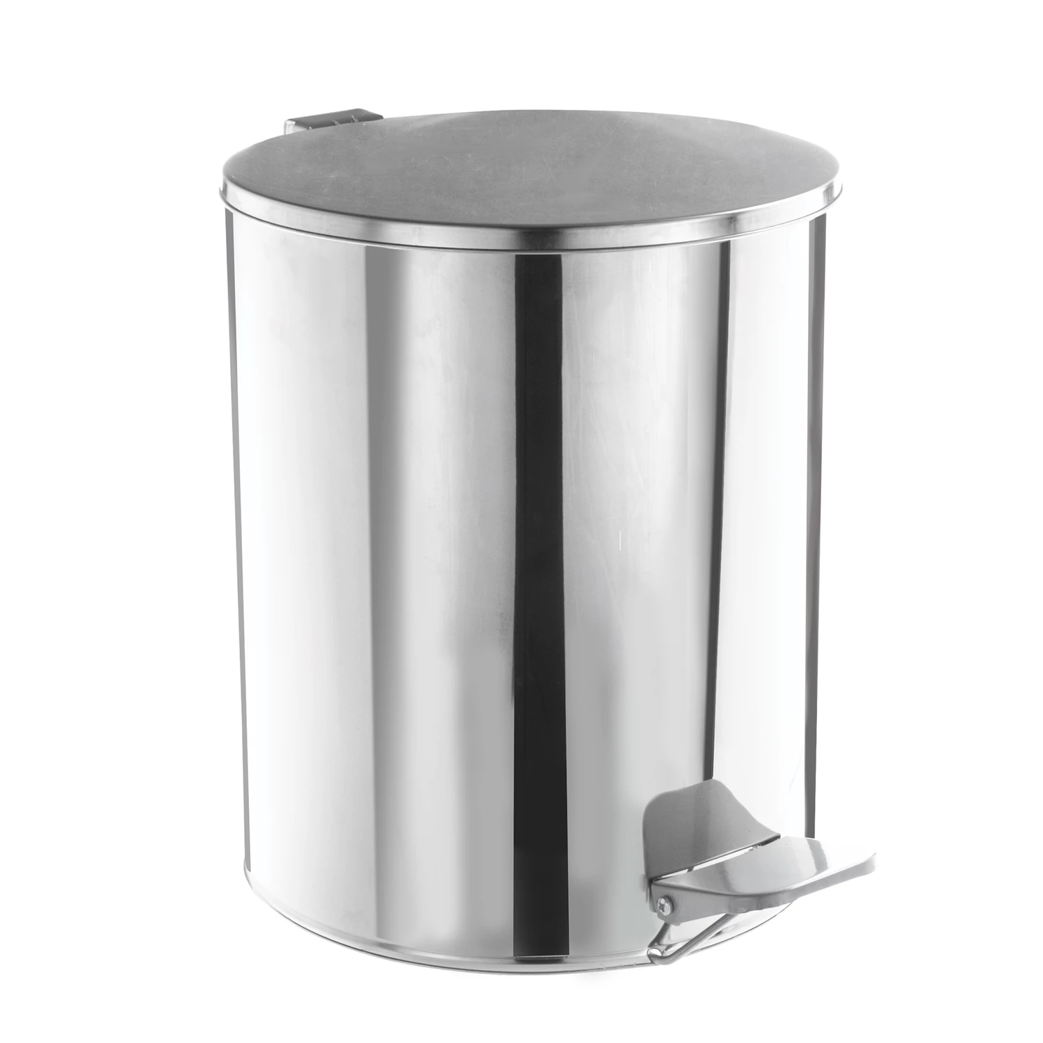 Ведро для мусора с педалью, УСИЛЕННОЕ, ТИТАН, 15 литров, нерж. сталь, хром, 603978