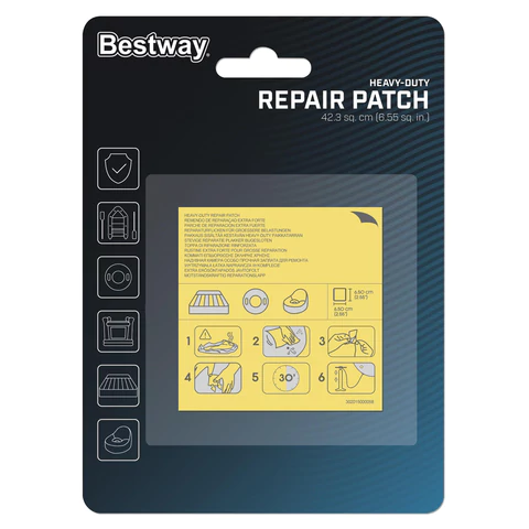 Ремонтный комплект для надувной продукции 6,5х6,5 см, самоклеящиеся заплатки, 10 шт., BESTWAY, 62068 700957