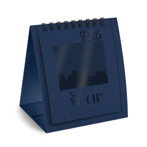 Календарь-домик настольный на гребне, 2026 г., BRAUBERG, 110х120 мм, ТЕМНО-СИНИЙ, 117283 - МСК «Форвард»