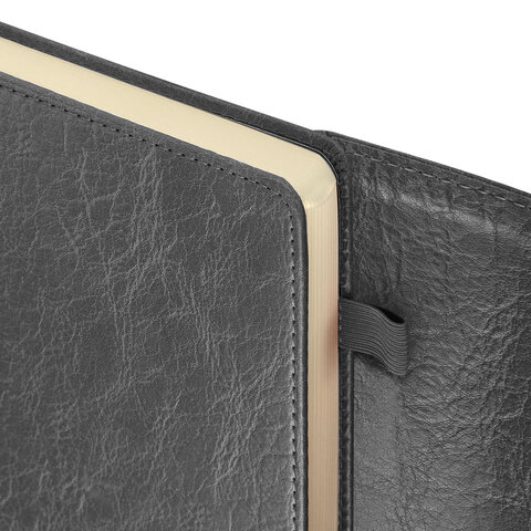 Ежедневник датированный 2026, А5, 145х213 мм, BRAUBERG "Jacket", под кожу, клапан, держатель, серый, 117403 - МСК «Форвард»