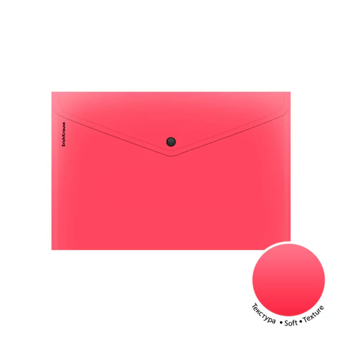 Папка-конверт с кнопкой ERICH KRAUSE "Soft Reef", A4, до 120 листов, непрозрачная, ассорти, 0,18 мм, 62956 273967 - МСК «Форвард»