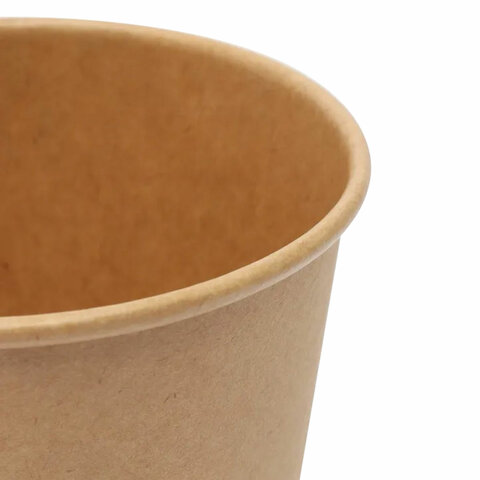 Стакан одноразовый бумажный 350/410 мл, D 90 мм, КОМПЛЕКТ 50 шт., однослойные, холодное/горячее, LAIMA ECO CRAFT, 608370 - МСК «Форвард»