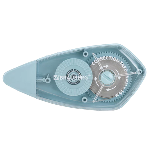 Корректирующая лента BRAUBERG REWIND, 5 мм х 16 м, механизм перемотки, корпус зеленый, блистер, 272490 - МСК «Форвард»