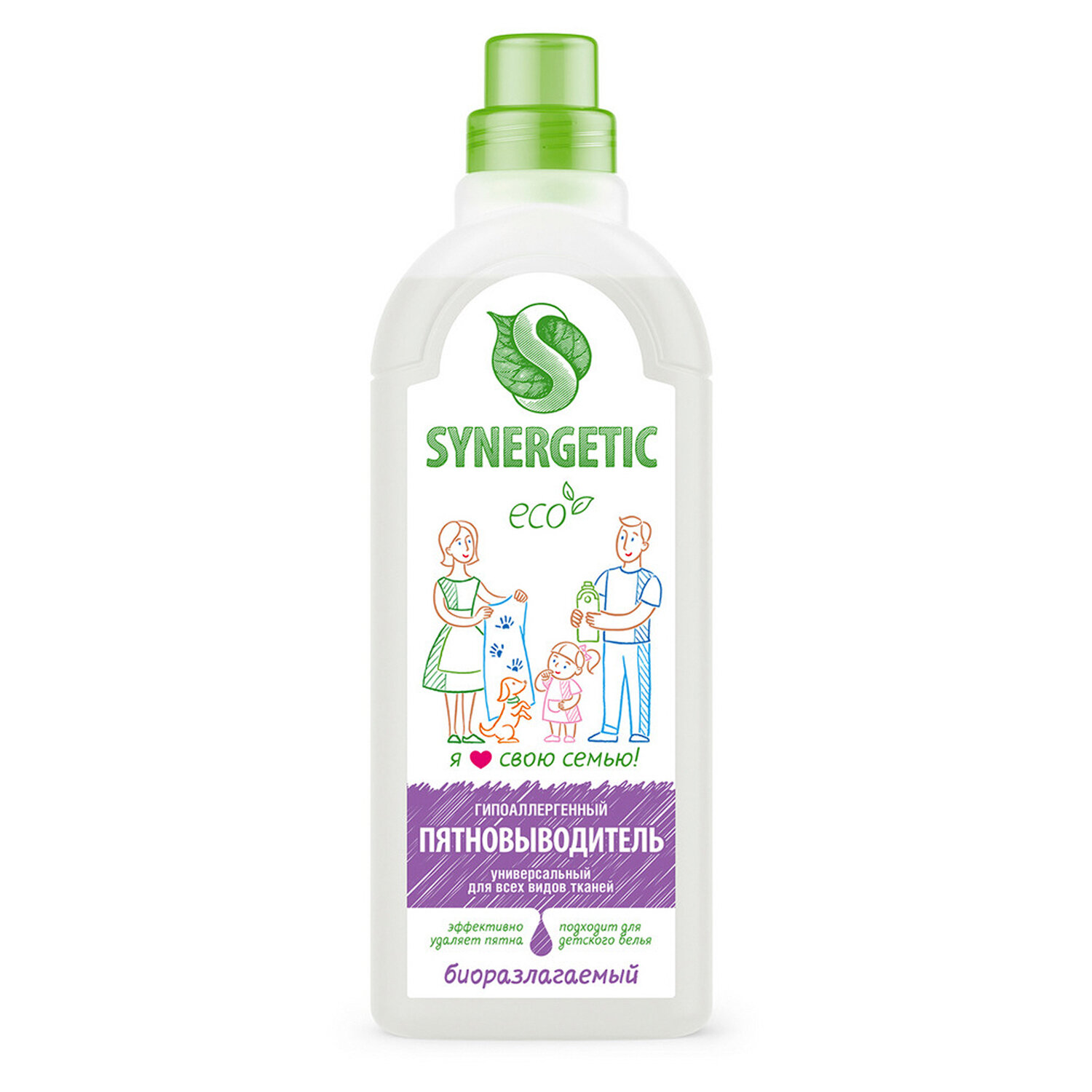 Средство для удаления пятен 1л SYNERGETIC, универсальное, гипоаллергенное, ЭКО, 21100 606751