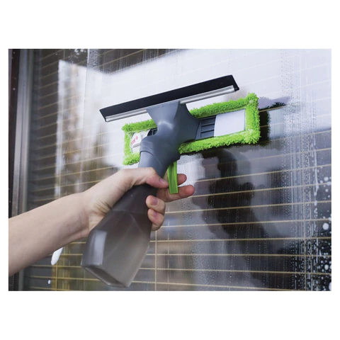 Окномойка "3 в 1": насадка из микрофибры, сгон, рукоятка-флакон с распылителем, 26х25,5х10 см, YORK, 84040 608412  - МСК «Форвард»