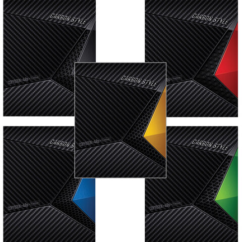 Тетрадь А5 48л. HATBER скоба, клетка, выборочный лак, CarbonStylee (5 видов в спайке), 48Т5вмВ1 404142