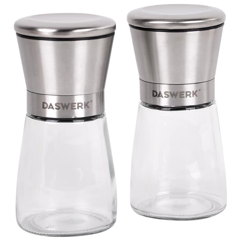 Механические ручные мельницы для соли и перца, набор 2 шт., нержавеющая сталь, DASWERK (ДАСВЕРК), 456628