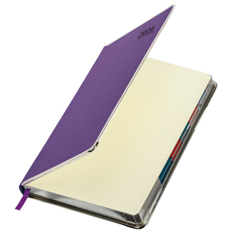 Ежедневник датированный 2026 А5 148х218мм GALANT "Infinity Silver", под кожу, фиолетовый, 117498 - МСК «Форвард»