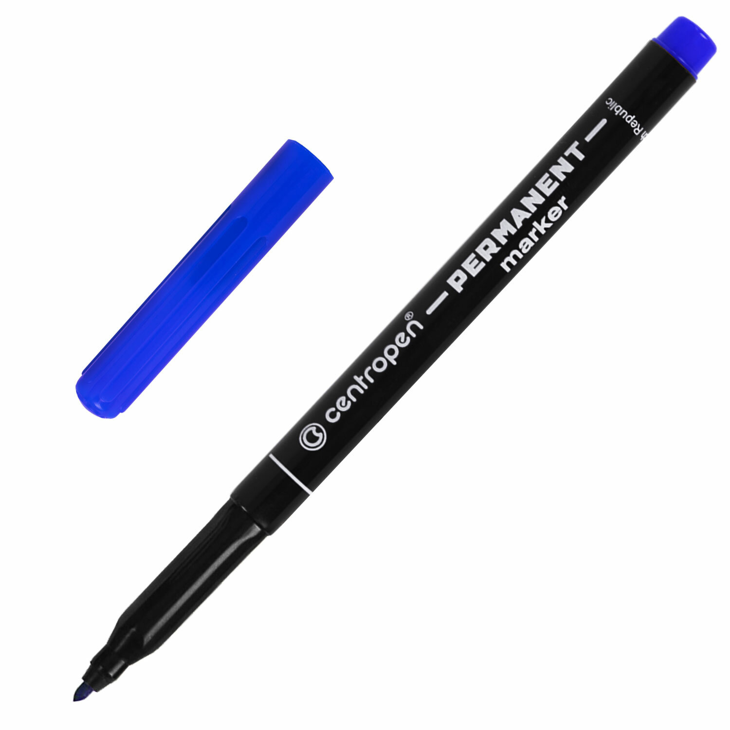 Маркер перманентный CENTROPEN 2536, СИНИЙ, тонкий наконечник, 1 мм, трехгр.зона захвата,  151109