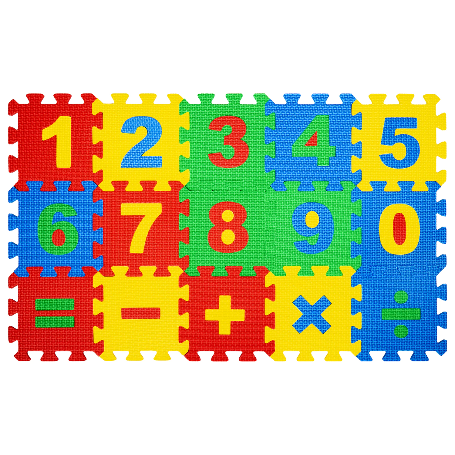 Коврик-пазл напольный 0,75*0,45м мягкий "Учим цифры" 15 частей 15*15см, 1 см,ассорти,ЮНЛАНДИЯ,664658