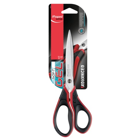 Ножницы MAPED (Франция) "Advanced Gel", 210 мм, прорезиненные ручки, черно-красные, 499210 235490 - МСК «Форвард»