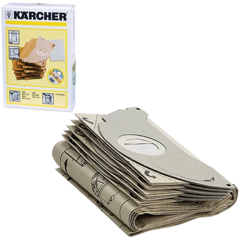 Мешки для сбора пыли KARCHER, комплект 5 шт., бумажные, +1 микрофильтр, для пылесоса SE 5.100, 6.904-143.0 450536 - МСК «Форвард»