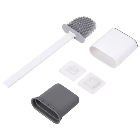 Ершик для унитаза силиконовый FLAT TYPE (плоский) напольный / настенный с креплением, LAIMA, 608131 - МСК «Форвард»