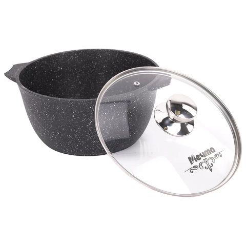 Кастрюля 4 л с жаропрочной крышкой 24 см, антипригарное покрытие, МЕЧТА "Гранит Black", 44802 700721 - МСК «Форвард»