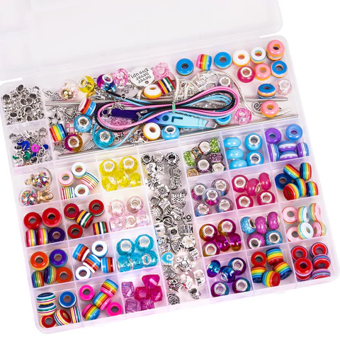 Набор для создания бижутерии и украшений 314 элементов Ассорти в пластиковом боксе, BRAUBERG KIDS, 665299 - МСК «Форвард»