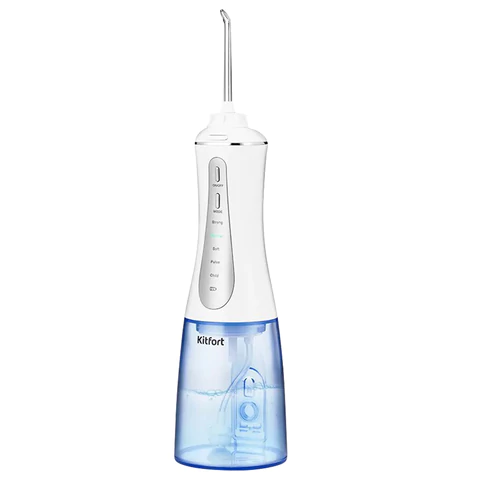Ирригатор для полости рта KITFORT КТ-2915, портативный, емкость резервуара 0,35 л, 2 насадки, белый 456546