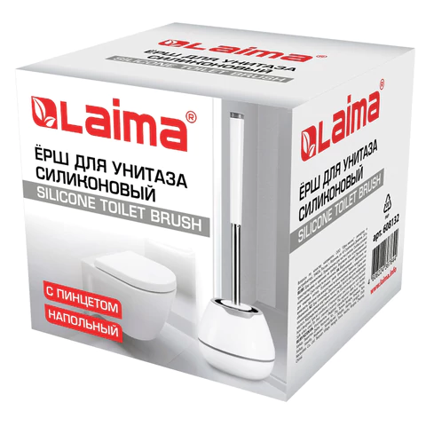 Ершик для унитаза силиконовый STANDART TYPE (овальный) напольный, с пинцетом, LAIMA, 608132 - МСК «Форвард»