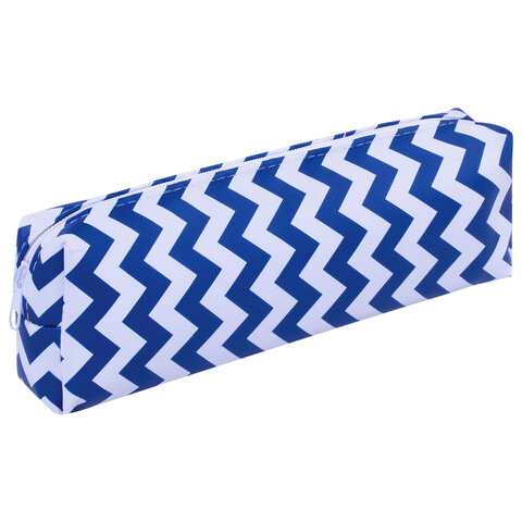 Пенал-косметичка ПИФАГОР на молнии прямоугольный, ПВХ, Волна, 20х7х4 см, 229264