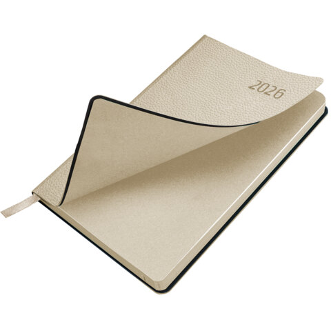 Ежедневник датированный 2026 А5 138x213 мм, BRAUBERG "Stylish", под кожу, гибкий, бежевый, 117104 - МСК «Форвард»