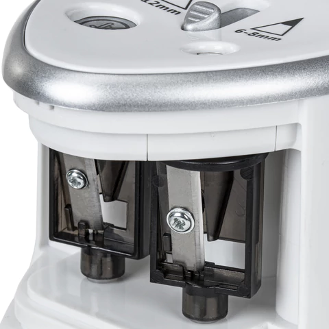 Точилка электрическая BRAUBERG DUAL (для 2 диаметров карандашей!), 4 батарейки АА, белая, 270580 - МСК «Форвард»