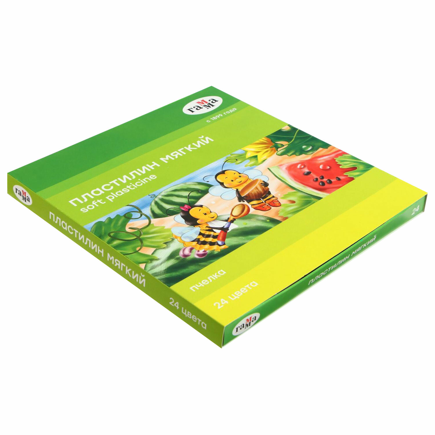 Пластилин восковой ГАММА "Пчелка", 24 цв., 360г, со стеком, картонная упаковка, 190820201 106291