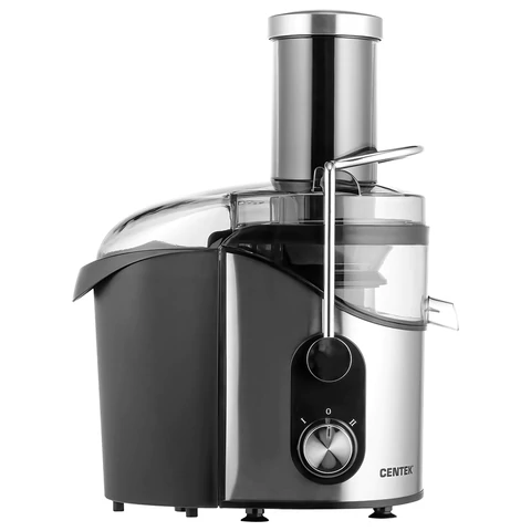Соковыжималка CENTEK CT-1212, 1200 Вт, стакан 1,1 л, емкость для жмыха 1,7 л, металл, сталь/черный 457605 - МСК «Форвард»